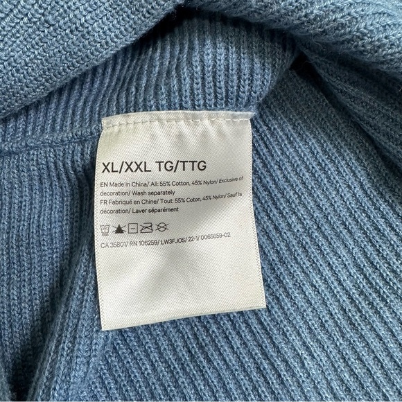 Lululemon Women’s XL Blue Boxy Cotton-Blend Mock Neck Knit Pullover Sweater - Picture 10 of 10